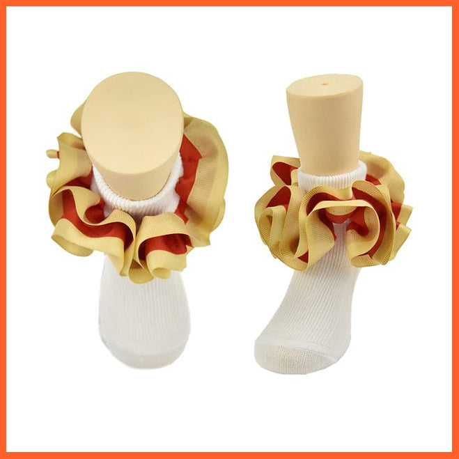 whatagift.com.au kids socks 7 / 6-8 Years New flounces children cotton socks | Girls frilly Big petals princess dance Ballet Latin socks