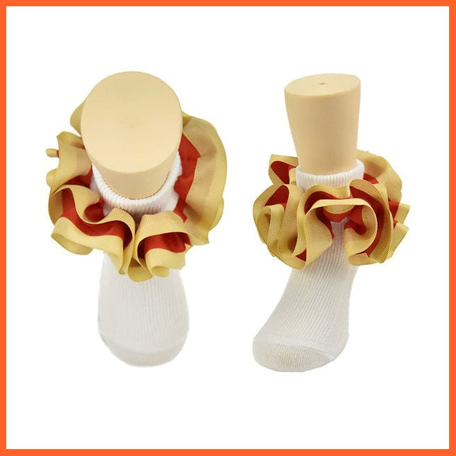 whatagift.com.au kids socks 7 / 6-8 Years New flounces children cotton socks | Girls frilly Big petals princess dance Ballet Latin socks