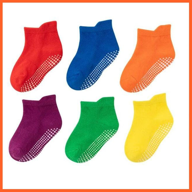whatagift.com.au kids socks 99 / 4 to 5 Years / China 6 Pairs/lot 0 to 6 Yrs Cotton Anti-slip Low Cut  Boat kids Socks