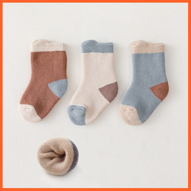 whatagift.com.au kids socks A-3 Pair / L(3-5 years old) New Baby Toddlers Tube Socks | Cute Cartoon Warm Striped Children Socks