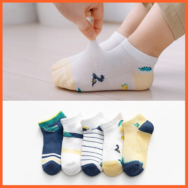whatagift.com.au kids socks as the picture 3 / 1-3years 10Pcs/5Pairs Children Sports Unisex Cotton Stripe Infant Socks