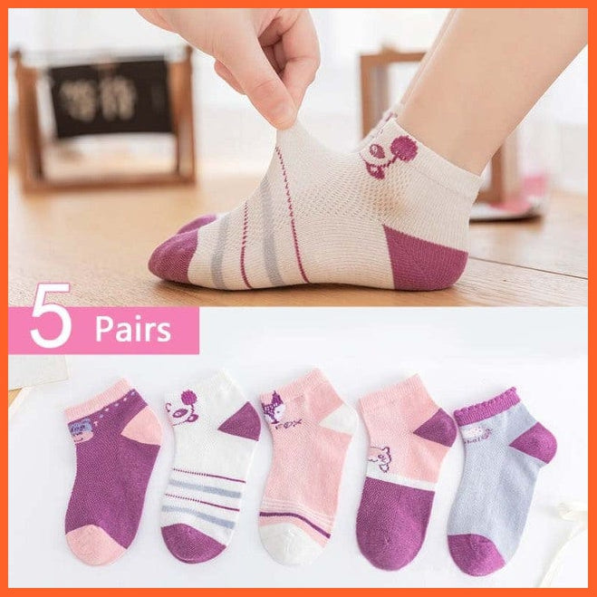 whatagift.com.au kids socks as the picture 7 / 7-10years 10Pcs/5Pairs Children Sports Unisex Cotton Stripe Infant Socks