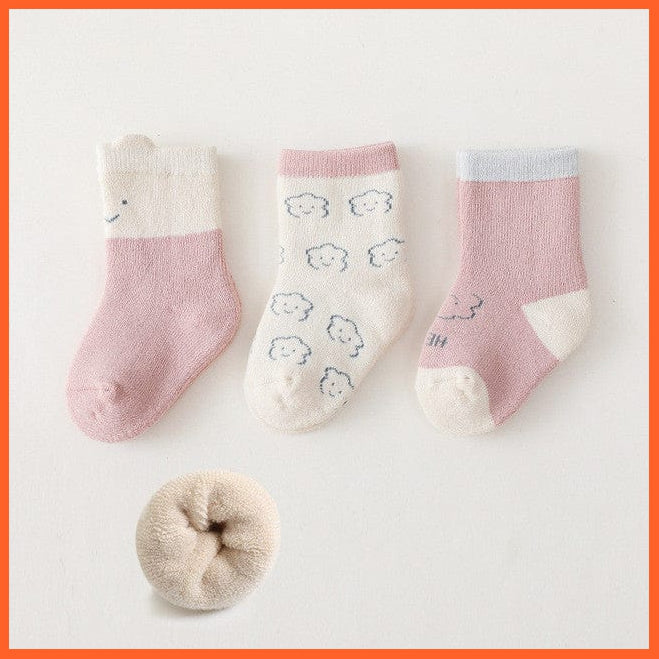 whatagift.com.au kids socks B-3 Pair / S(6-12 months) New Baby Toddlers Tube Socks | Cute Cartoon Warm Striped Children Socks