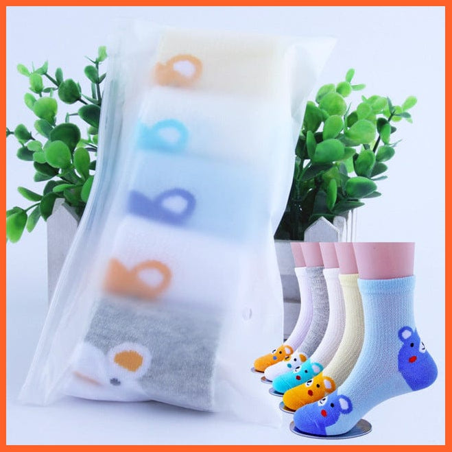 whatagift.com.au kids socks Bear / 7 to 9T Children Cartoon Socks For Kids | 5pcs/lot Teenager Stuff Soft Knee High Socks