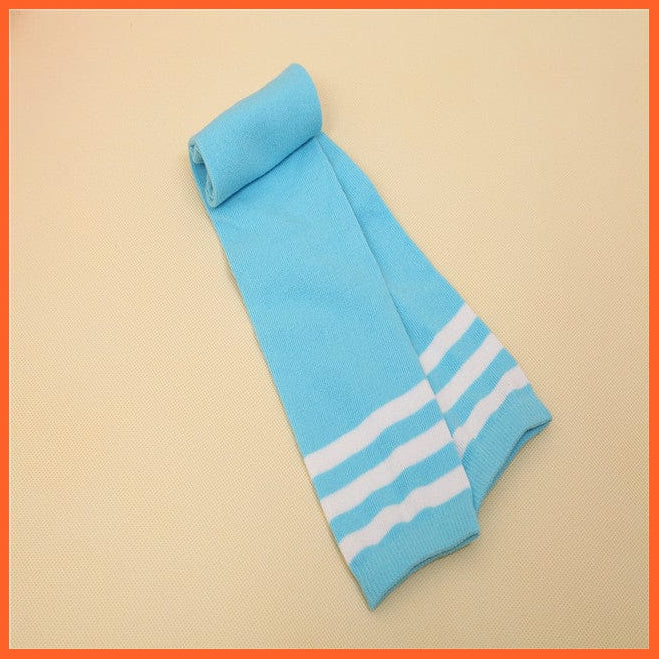 whatagift.com.au kids socks blue / 8-12 years old Spring Kids Knee High Sport Socks | Football Stripes Cotton Skate Long Socks