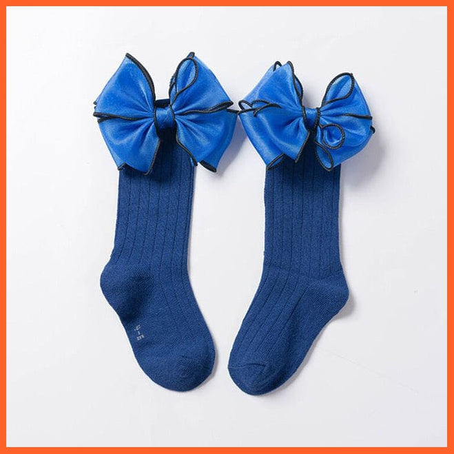 whatagift.com.au kids socks Blue Bow / 1 To 3 Years Cute kids Socks With Bow | Toddlers Girls Knee High Socks Infant Baby Leg Warmer
