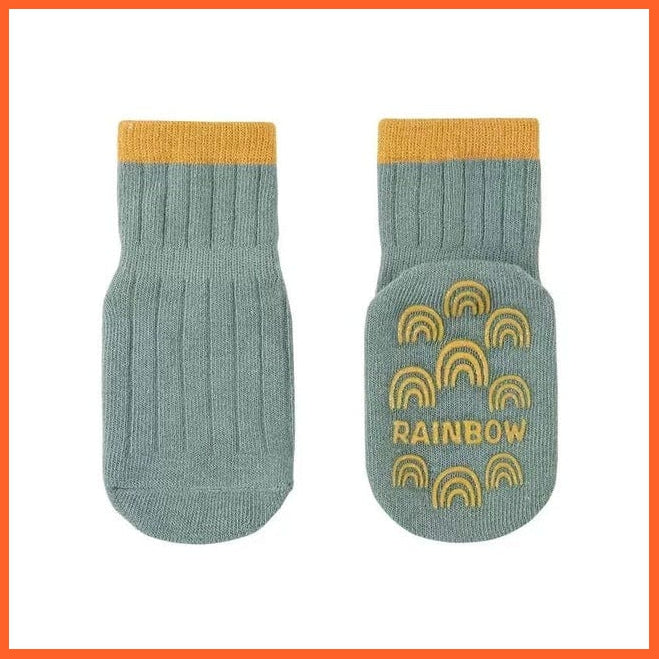 whatagift.com.au kids socks Blue rainbow / M(1-3Years old) Kids Anti-Slip Sock Trampoline Sock Cotton Breathable Short Socks
