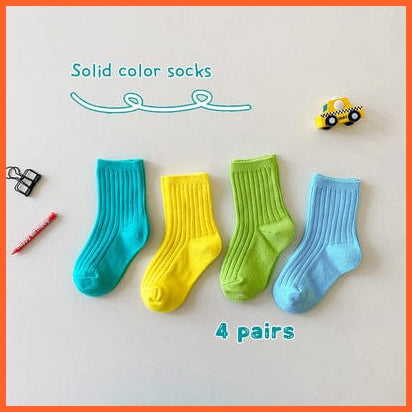 whatagift.com.au kids socks Boys Z329 A / 5-8Y L Spring Kids Candy Bright Color Socks | Cotton Boys Girls Baby Cute Socks