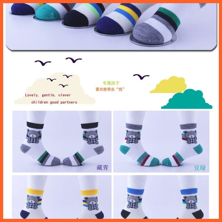 whatagift.com.au kids socks Children Cartoon Socks For Kids | 5pcs/lot Teenager Stuff Soft Knee High Socks