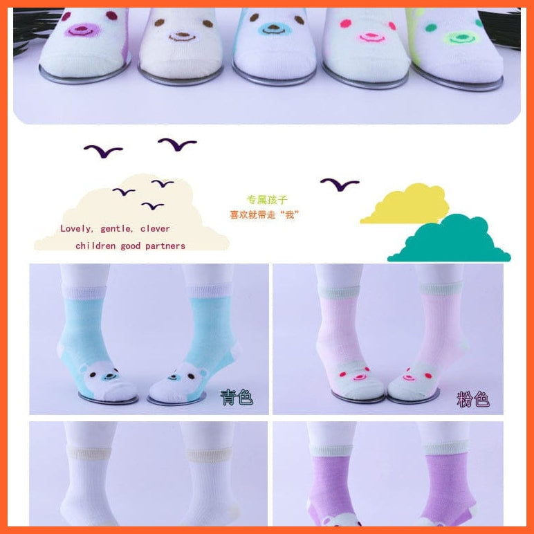 whatagift.com.au kids socks Children Cartoon Socks For Kids | 5pcs/lot Teenager Stuff Soft Knee High Socks