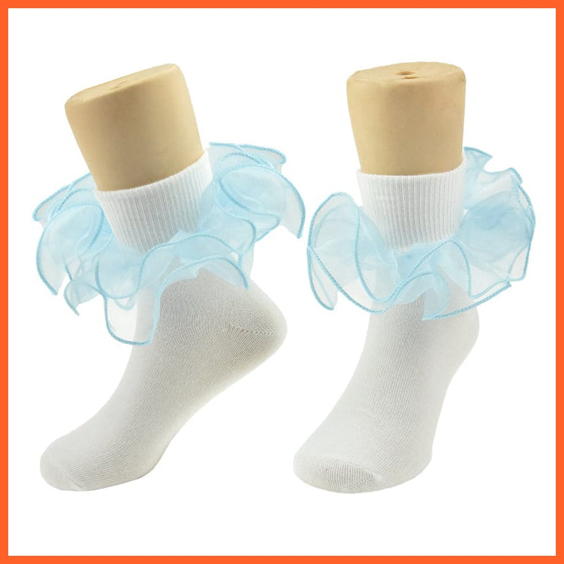 whatagift.com.au kids socks Children dance Girls socks | Latin frilly lace White princess socks