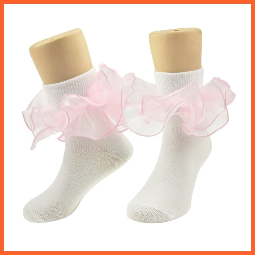 whatagift.com.au kids socks Children dance Girls socks | Latin frilly lace White princess socks