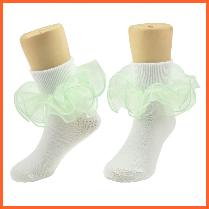 whatagift.com.au kids socks Children dance Girls socks | Latin frilly lace White princess socks