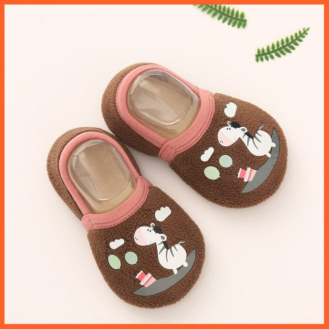 whatagift.com.au kids socks Coffee / XS Cotton Rubber Slip-resistant Cartoon Infant Animal Kids Socks