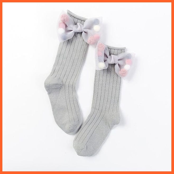 whatagift.com.au kids socks Cute kids Socks With Bow | Toddlers Girls Knee High Socks Infant Baby Leg Warmer