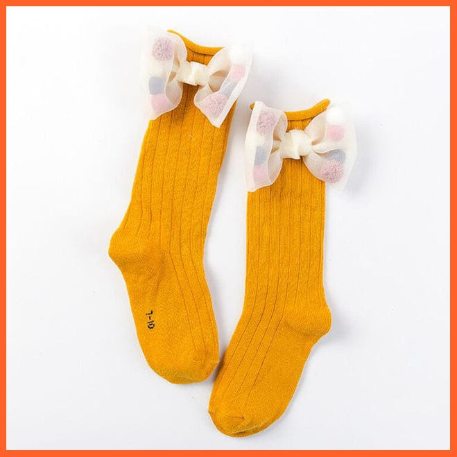 whatagift.com.au kids socks Cute kids Socks With Bow | Toddlers Girls Knee High Socks Infant Baby Leg Warmer