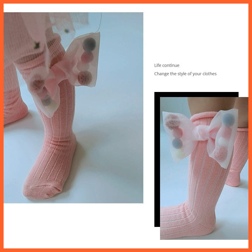 whatagift.com.au kids socks Cute kids Socks With Bow | Toddlers Girls Knee High Socks Infant Baby Leg Warmer