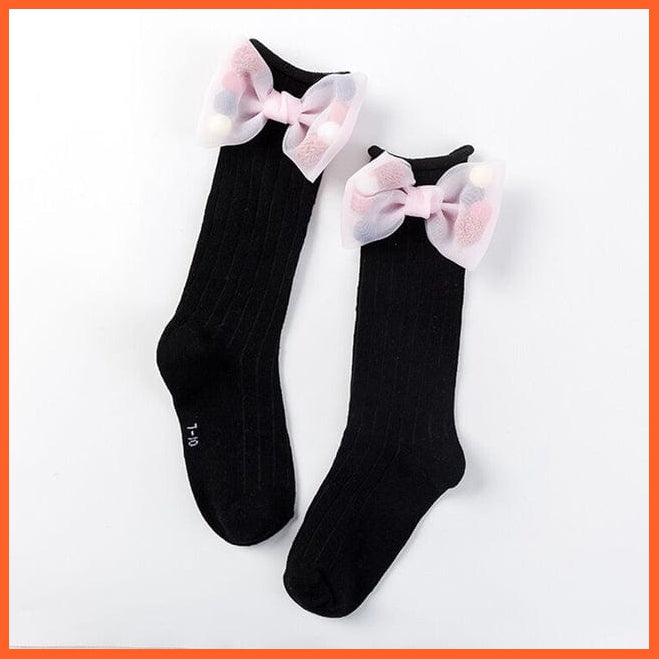 whatagift.com.au kids socks Cute kids Socks With Bow | Toddlers Girls Knee High Socks Infant Baby Leg Warmer