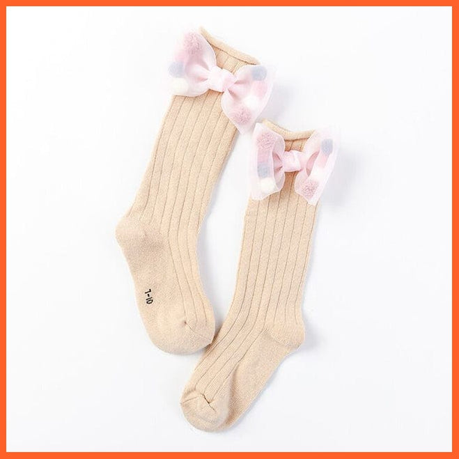 whatagift.com.au kids socks Cute kids Socks With Bow | Toddlers Girls Knee High Socks Infant Baby Leg Warmer