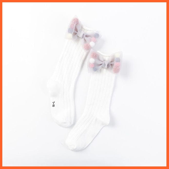 whatagift.com.au kids socks Cute kids Socks With Bow | Toddlers Girls Knee High Socks Infant Baby Leg Warmer