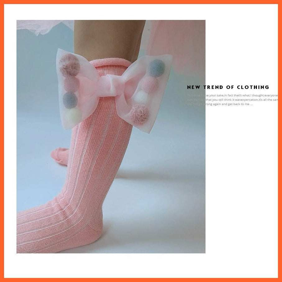 whatagift.com.au kids socks Cute kids Socks With Bow | Toddlers Girls Knee High Socks Infant Baby Leg Warmer