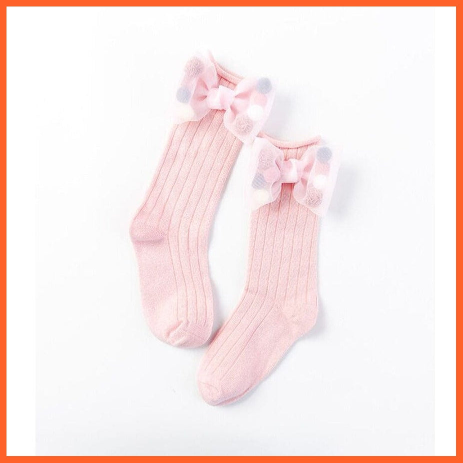 whatagift.com.au kids socks Cute kids Socks With Bow | Toddlers Girls Knee High Socks Infant Baby Leg Warmer