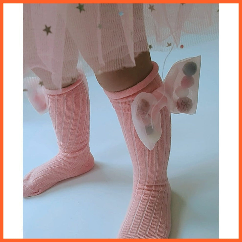 whatagift.com.au kids socks Cute kids Socks With Bow | Toddlers Girls Knee High Socks Infant Baby Leg Warmer