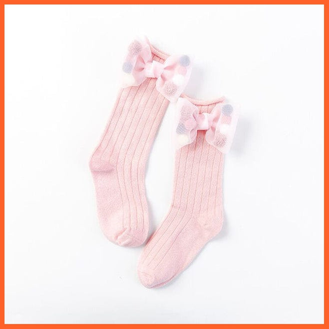 whatagift.com.au kids socks Cute kids Socks With Bow | Toddlers Girls Knee High Socks Infant Baby Leg Warmer