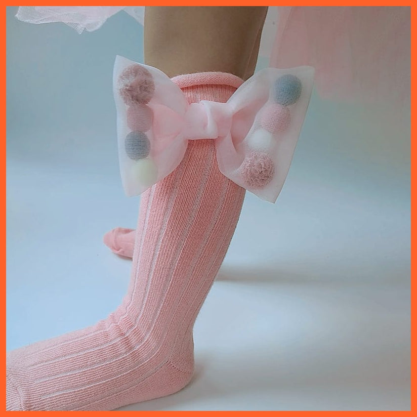 whatagift.com.au kids socks Cute kids Socks With Bow | Toddlers Girls Knee High Socks Infant Baby Leg Warmer
