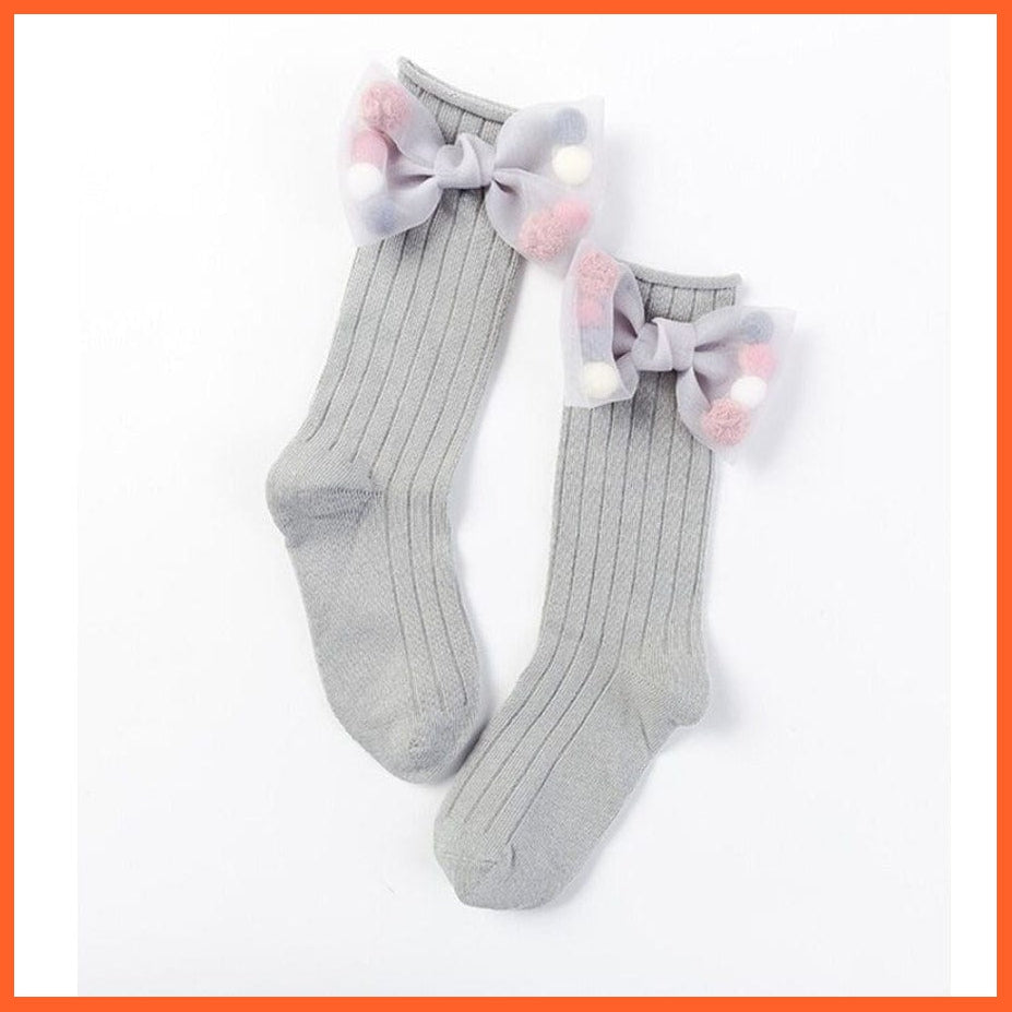 whatagift.com.au kids socks Cute kids Socks With Bow | Toddlers Girls Knee High Socks Infant Baby Leg Warmer