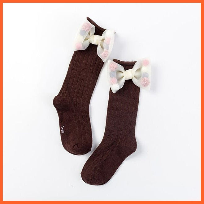 whatagift.com.au kids socks Cute kids Socks With Bow | Toddlers Girls Knee High Socks Infant Baby Leg Warmer