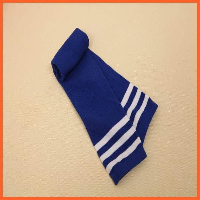 whatagift.com.au kids socks dark blue / 1-4 years old Spring Kids Knee High Sport Socks | Football Stripes Cotton Skate Long Socks