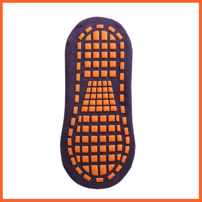 whatagift.com.au kids socks Deep purple / 1-5Years old Kids adults Anti-Slip trampoline Cotton Breathable Short Sport Socks