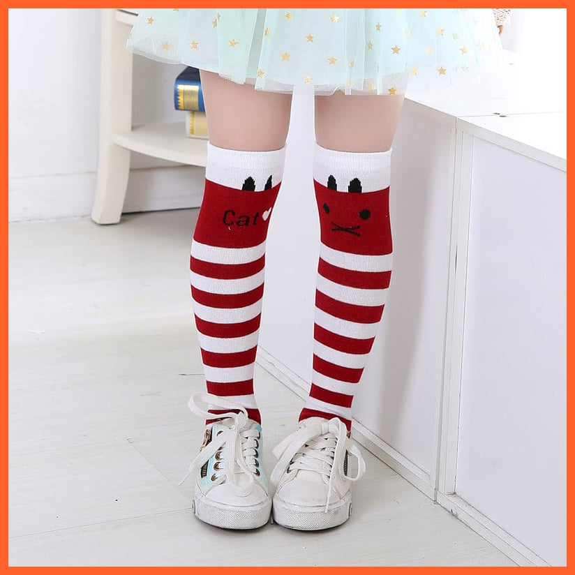 whatagift.com.au kids socks Girls 3-12 Years Old Cotton Knee High Socks | Children Lovely Long  Knee Kids Socks