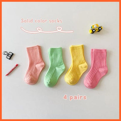 whatagift.com.au kids socks Girls Z329 A / 5-8Y L Spring Kids Candy Bright Color Socks | Cotton Boys Girls Baby Cute Socks