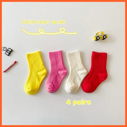 whatagift.com.au kids socks Girls Z329 B / 1-3Y S Spring Kids Candy Bright Color Socks | Cotton Boys Girls Baby Cute Socks