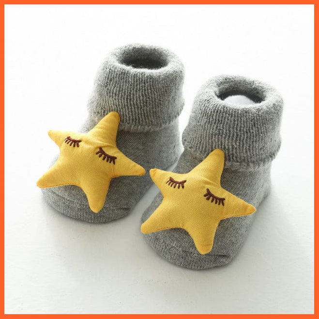 whatagift.com.au kids socks gray / 0-1 years old Baby Girls Newborn Cartoon Animal Infant Baby Boy Anti Slip Soft Cotton Socks