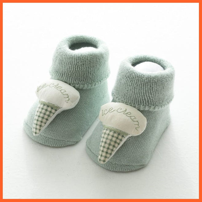 whatagift.com.au kids socks green / 0-1 years old Baby Girls Newborn Cartoon Animal Infant Baby Boy Anti Slip Soft Cotton Socks