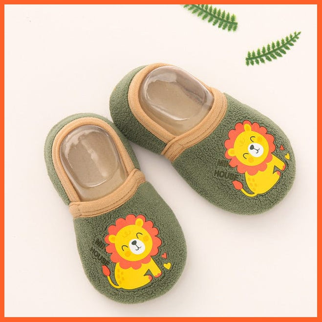 whatagift.com.au kids socks Green / L Cotton Rubber Slip-resistant Cartoon Infant Animal Kids Socks