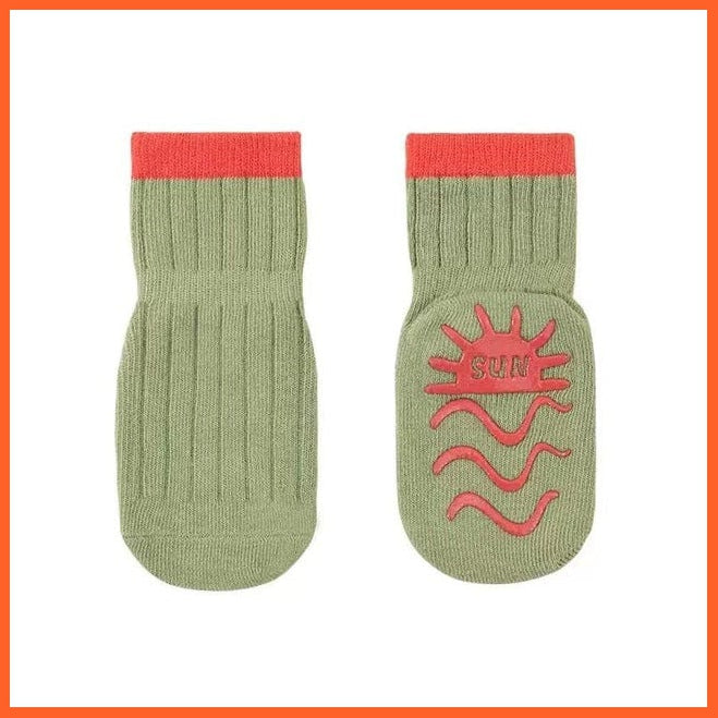 whatagift.com.au kids socks Green sun / M(1-3Years old) Kids Anti-Slip Sock Trampoline Sock Cotton Breathable Short Socks