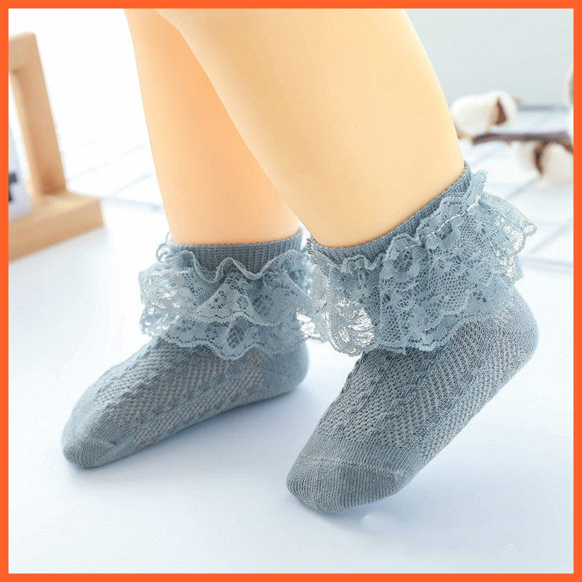 whatagift.com.au kids socks Infant Newborn Toddler Lace Ruffled Frilly Warm Lace Tutu Solid Ankle Baby Socks