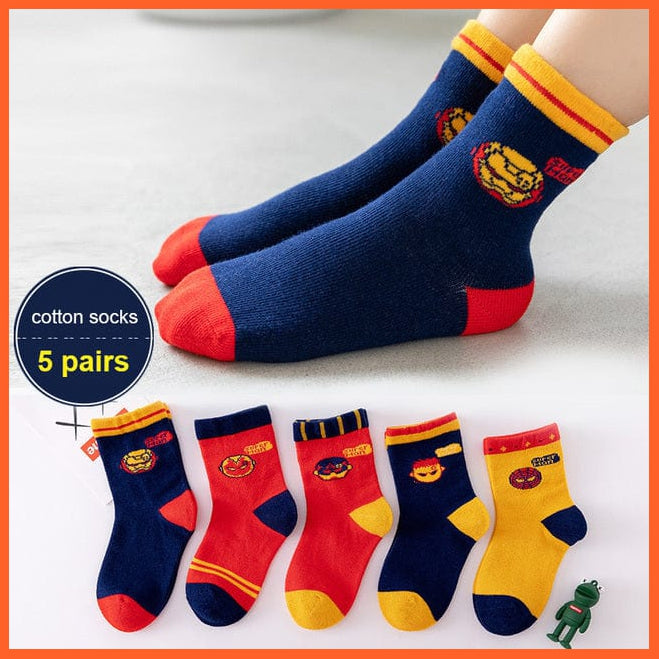whatagift.com.au kids socks iron / M(3-5 years) 5Pair/Lot Children Socks Autumn Winter Cotton Breathable Socks