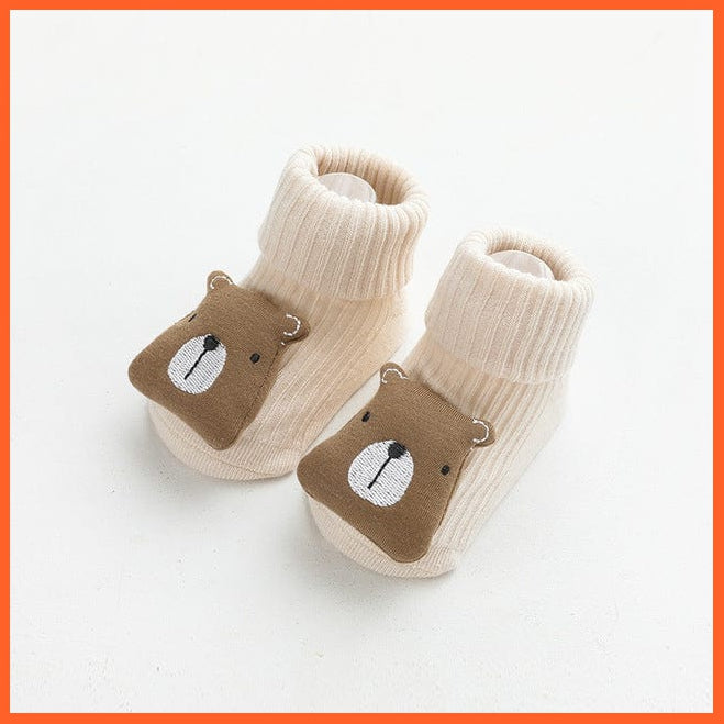 whatagift.com.au kids socks khaki bear / 1-3 years old Soft Cotton Baby Girls Newborn Cartoon Animal Baby Infant Anti Slip Socks