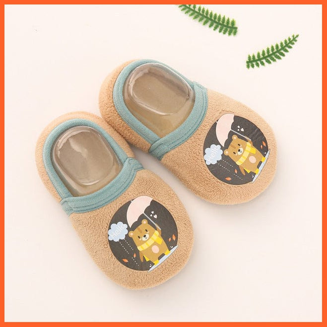 whatagift.com.au kids socks Khaki / S Cotton Rubber Slip-resistant Cartoon Infant Animal Kids Socks