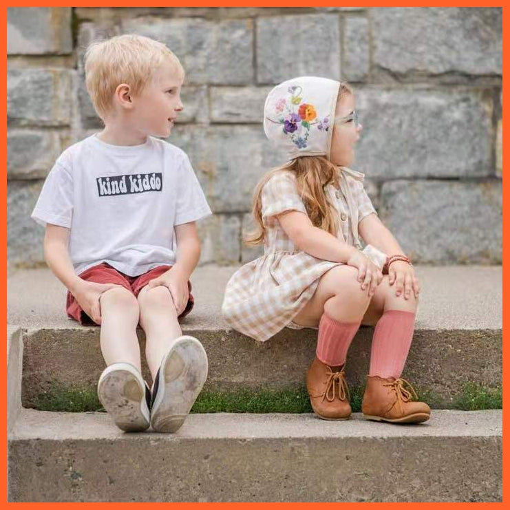 whatagift.com.au kids socks Kids Boys Girls Cotton Breathable Stripe Soft Children Knee High Long Socks