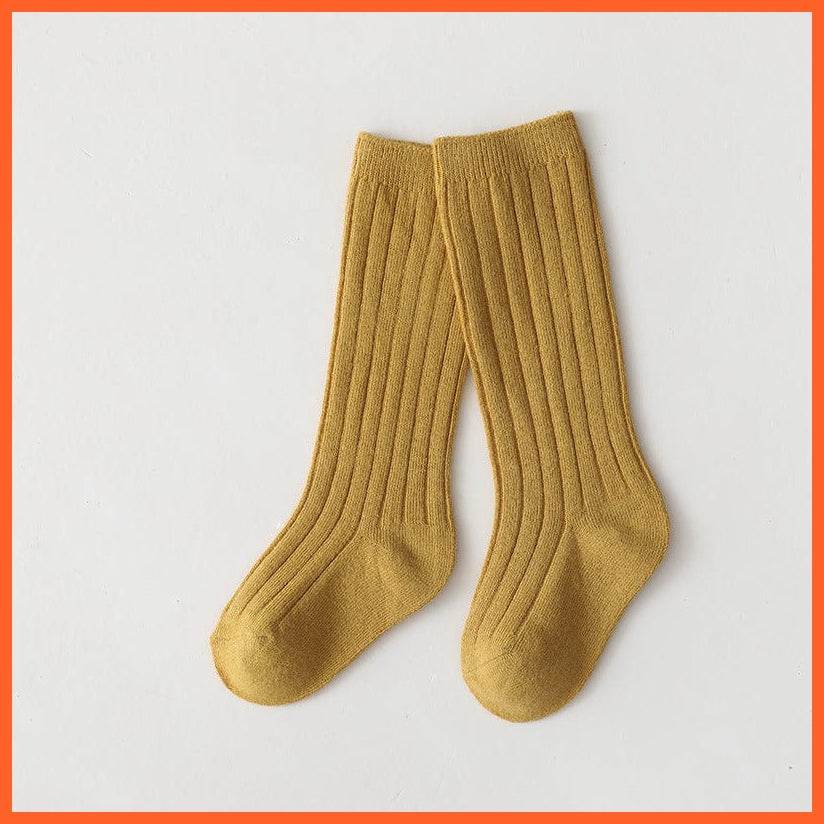whatagift.com.au kids socks Kids Boys Girls Cotton Breathable Stripe Soft Children Knee High Long Socks