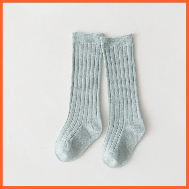 whatagift.com.au kids socks Kids Boys Girls Cotton Breathable Stripe Soft Children Knee High Long Socks