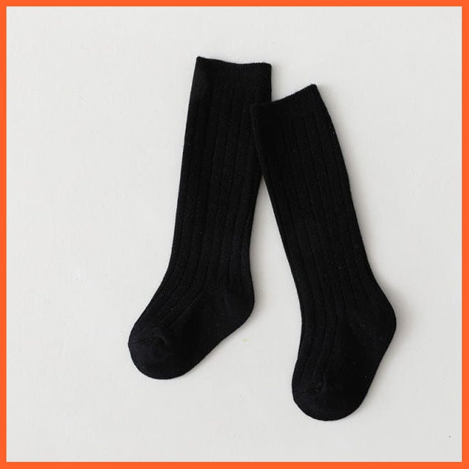 whatagift.com.au kids socks Kids Boys Girls Cotton Breathable Stripe Soft Children Knee High Long Socks