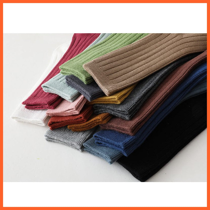 whatagift.com.au kids socks Kids Boys Girls Cotton Breathable Stripe Soft Children Knee High Long Socks