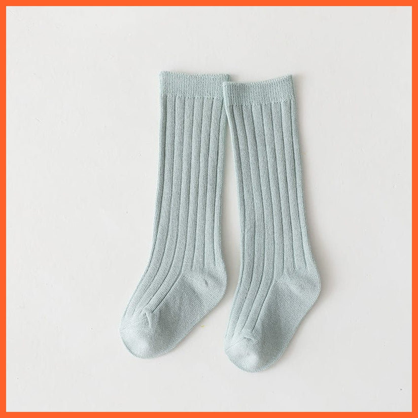 whatagift.com.au kids socks Kids Boys Girls Cotton Breathable Stripe Soft Children Knee High Long Socks